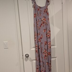 Xhilaration Lavender and Red Floral Jumpsuit